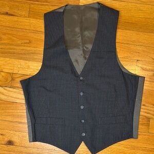 Men's/Boy’s Pinstripe Vest - Black